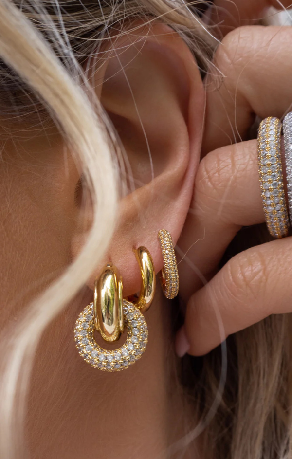 Pave Interlock Hoops