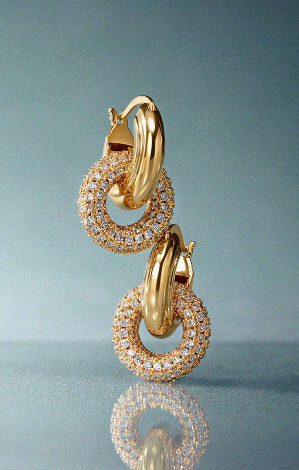 Pave Interlock Hoops