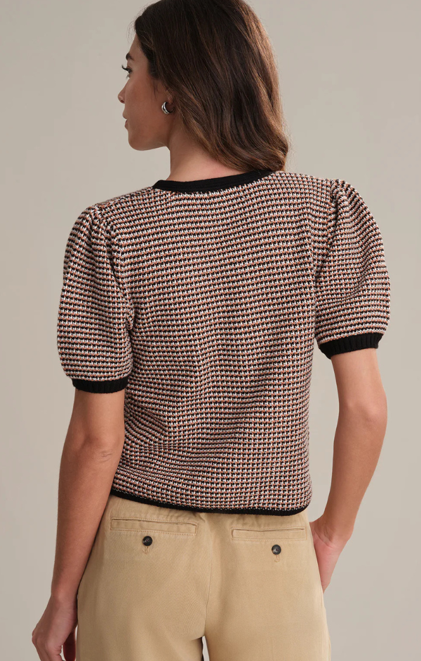 Elaine Puff Sleeve Tie Front Cardigan