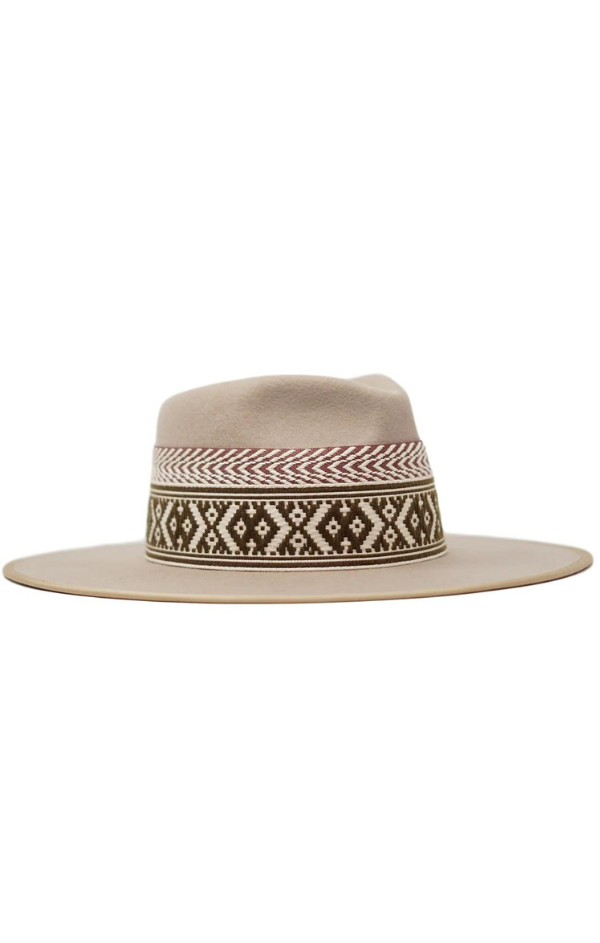 wool wide brim hat with band