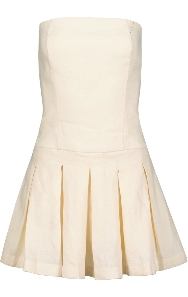 Bishop + Young | Positano Linen Strapless Mini Gardenia / L Bishop + Young | Positano Linen Strapless Mini Gardenia / L