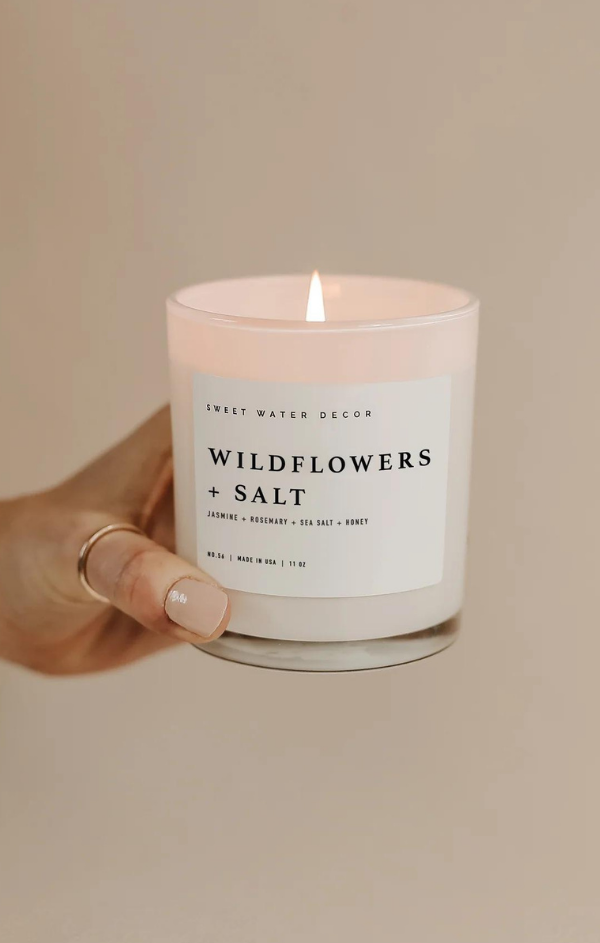 Wildflowers and Salt Candle