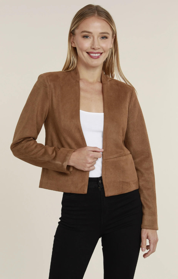 Faux Suede Tailored Blazer