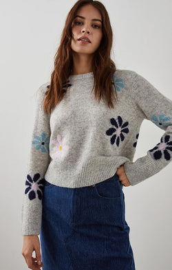 floral knit sweater