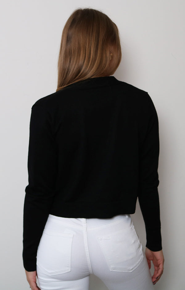 Long Sleeve Open Front Cropped Cardigan