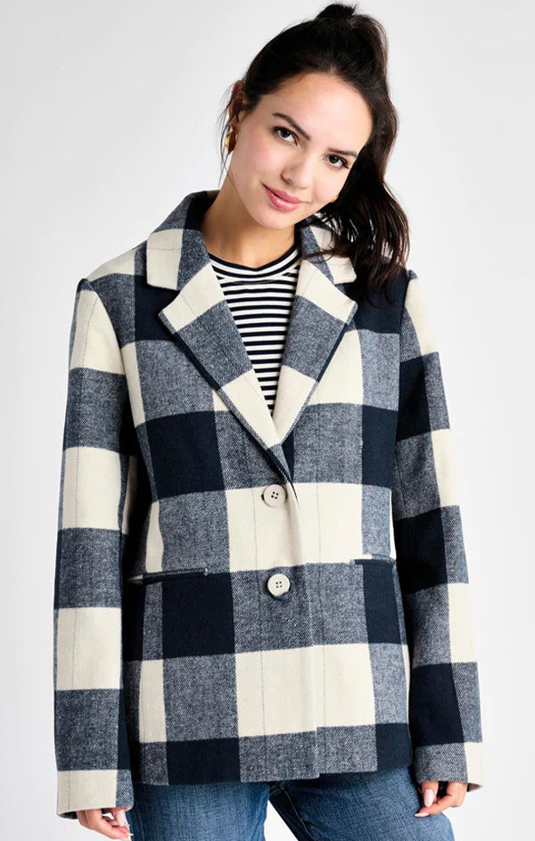 navy plaid jacket for fall