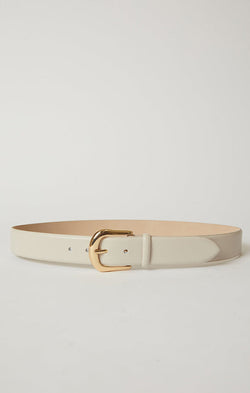 bone and gold leather belt