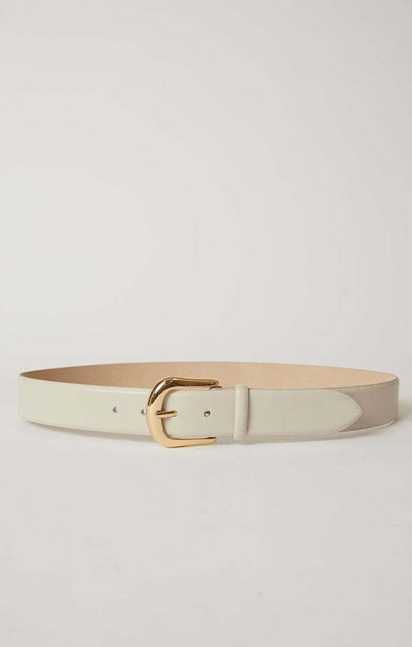 bone and gold leather belt