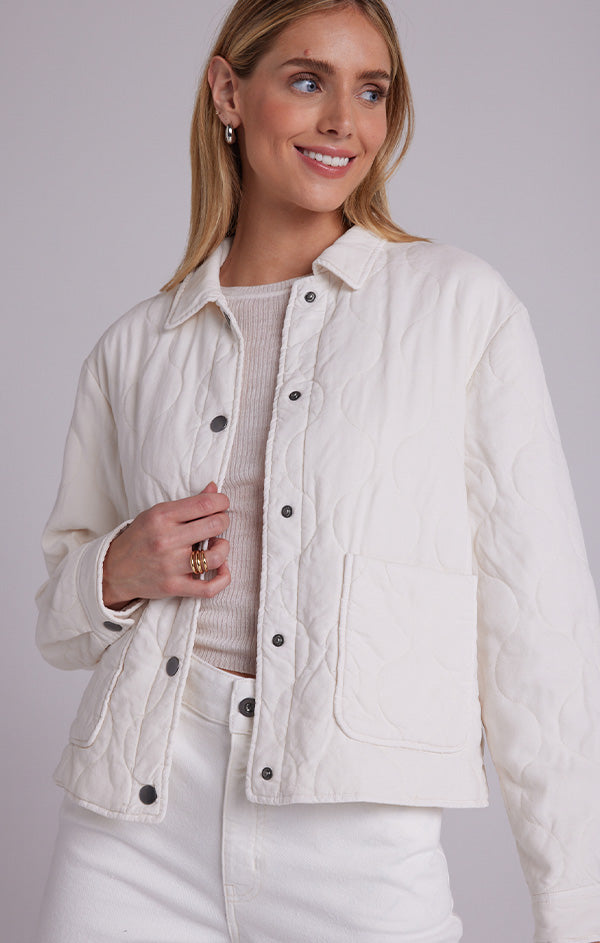 Two Pocket Cropped Quilted Jacket