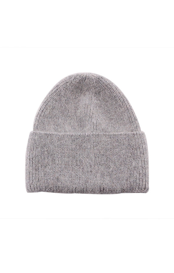 grey knit beanie hat