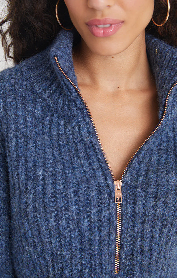 zipper knit sweater