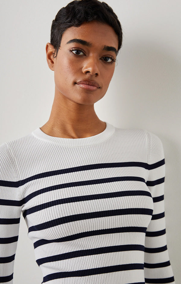 striped knit sweater