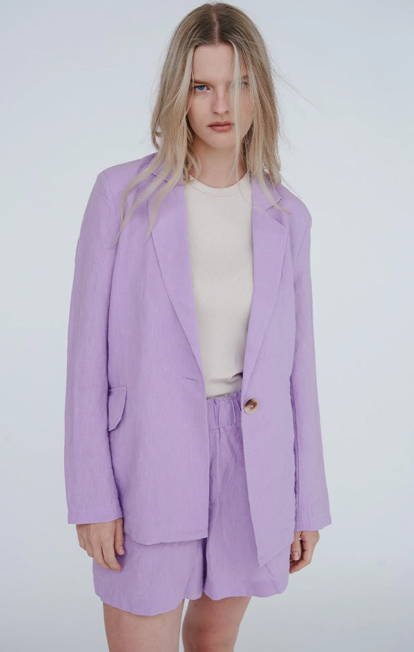 lilac over size blazer
