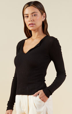 Needle Out Rib Henley