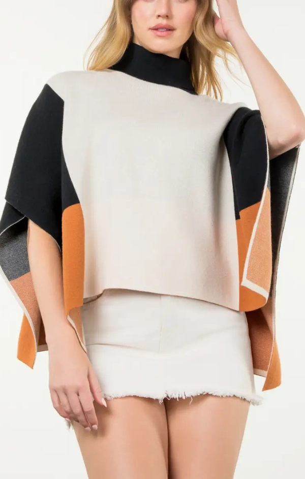 Antonia Colorblock Poncho
