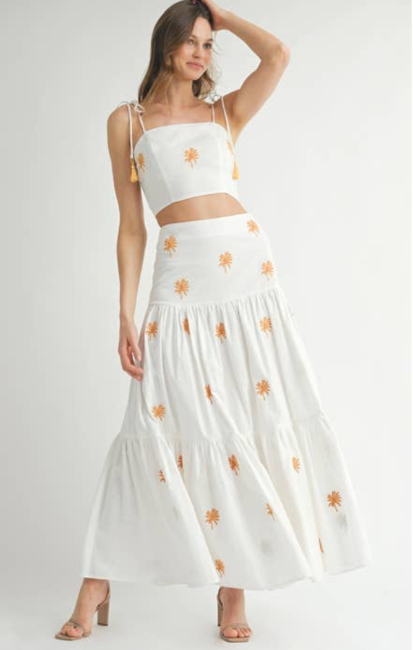 Marigold Palms Maxi Skirt