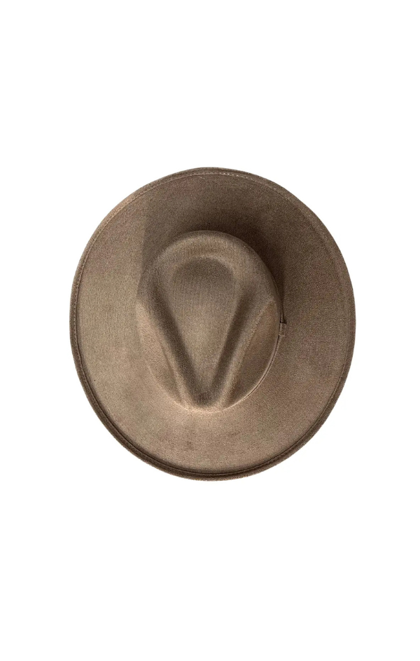 Vegan Pencil Curl Stiff Brim Suede Hat