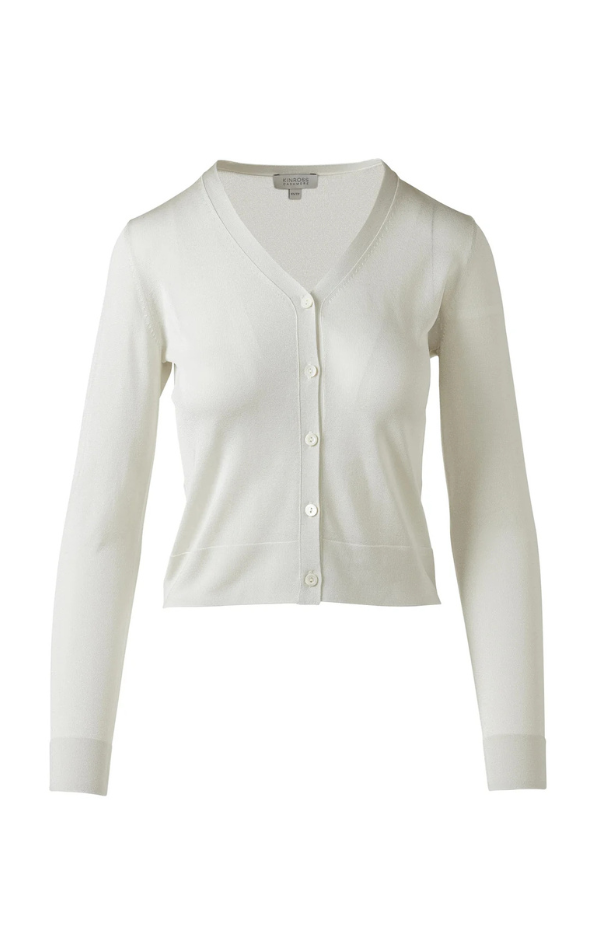 Shimmer Button Front Vee Cardigan