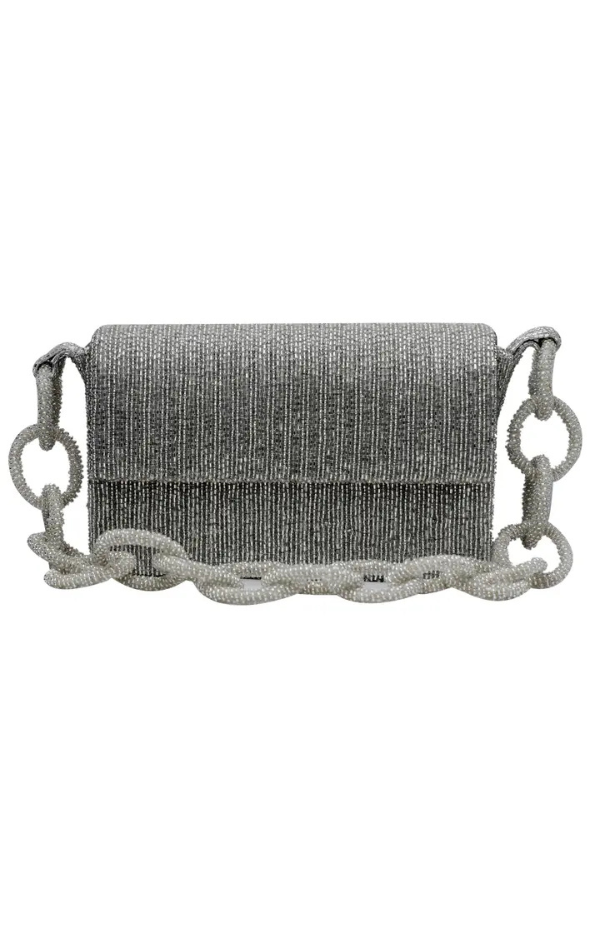 Beaded Chain Link Shoulder Bag