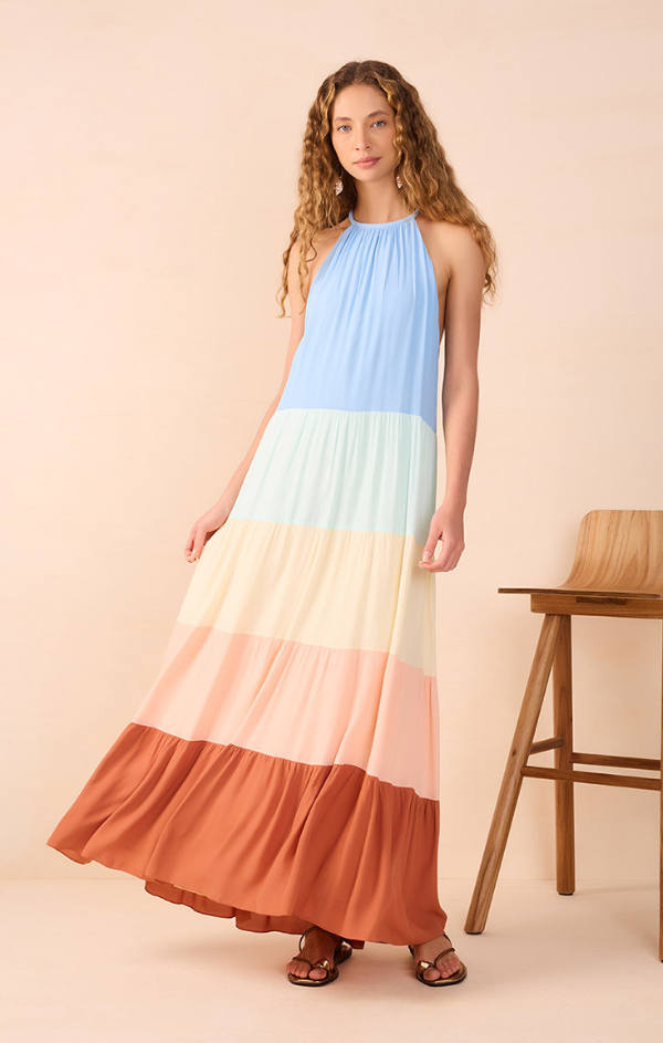 Colorblock Maxi Dress – Mint
