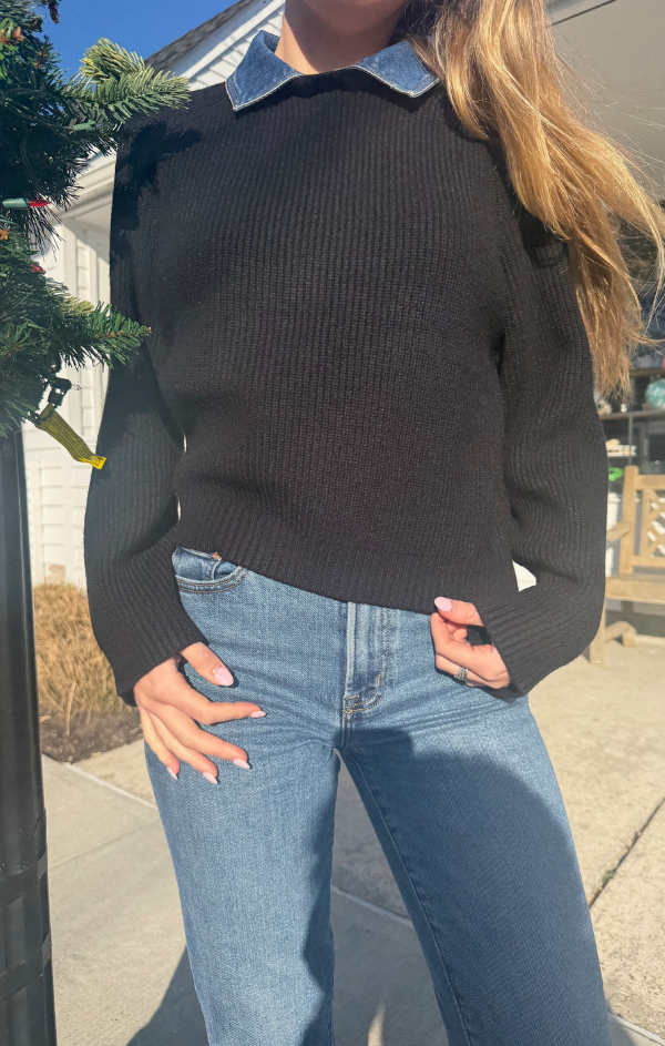 Dash Denim Collar Pullover