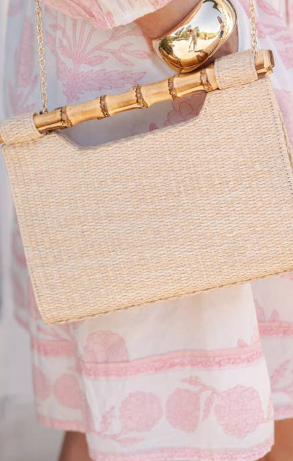 Mary Natural Straw Clutch