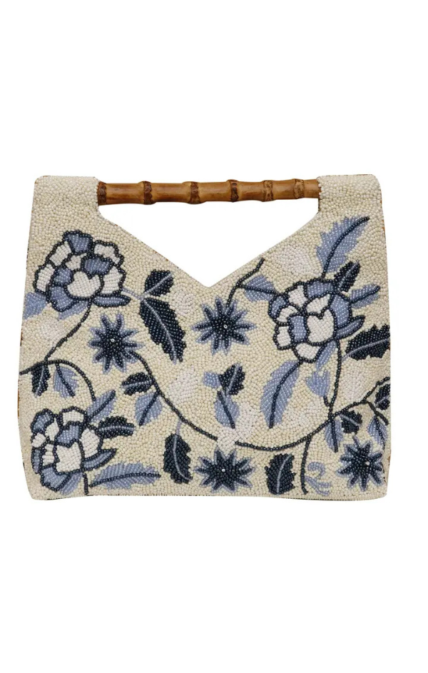 Bamboo Handle Beaded Bag