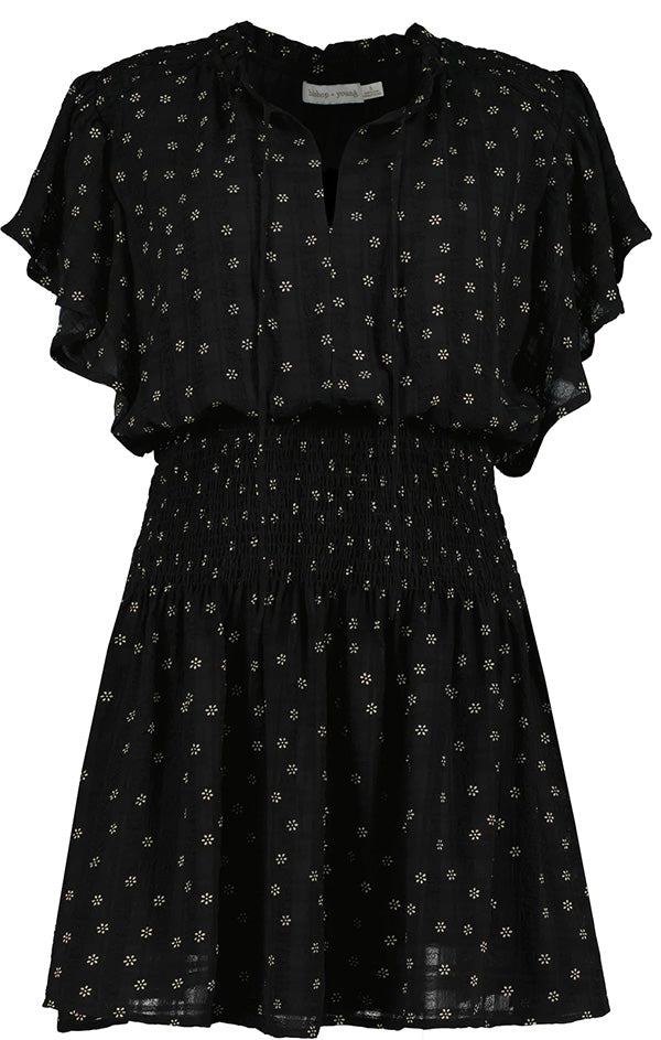 black print mini dress