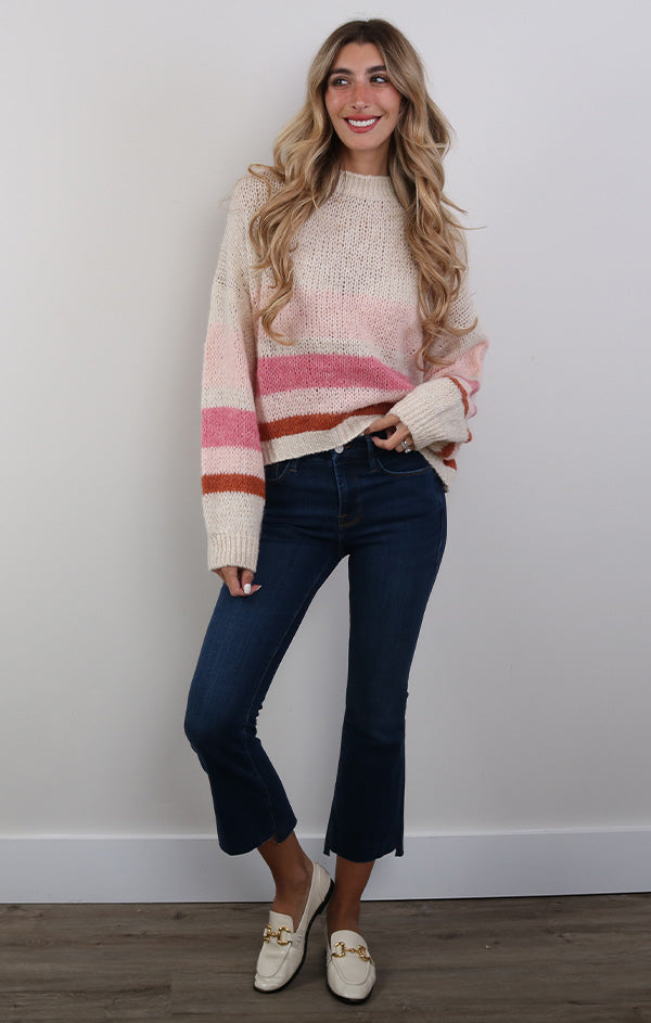 knit striped pullover