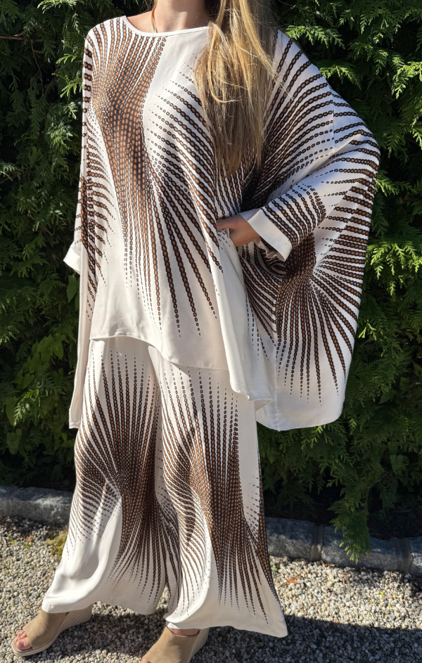 Sunburst Print Dolman Top