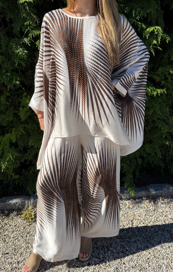 Sunburst Print Dolman Top