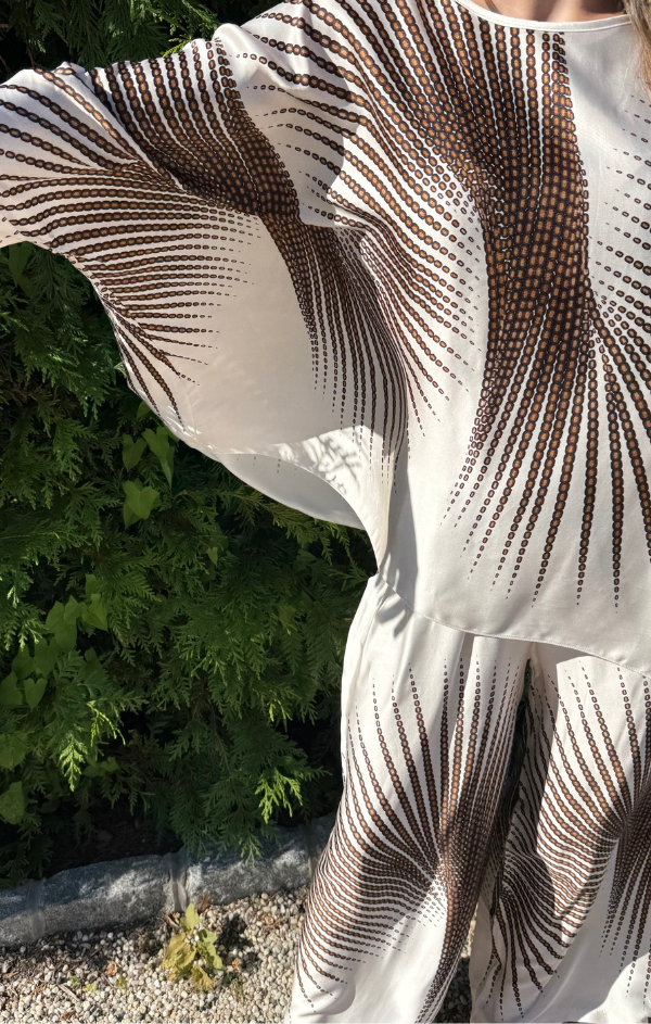 Sunburst Print Dolman Top