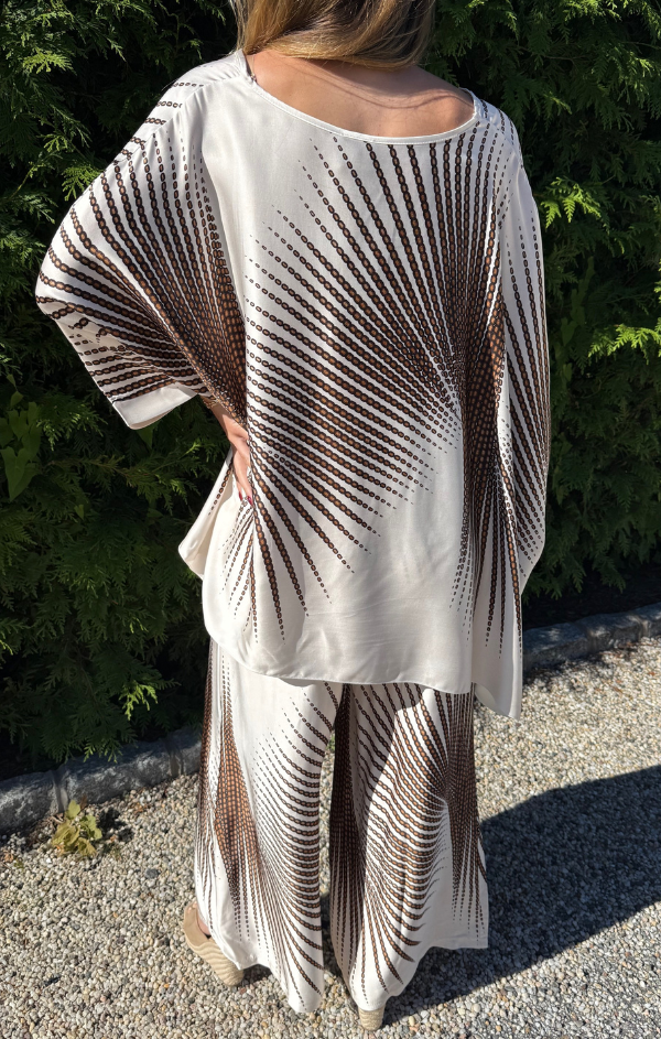 Sunburst Print Dolman Top