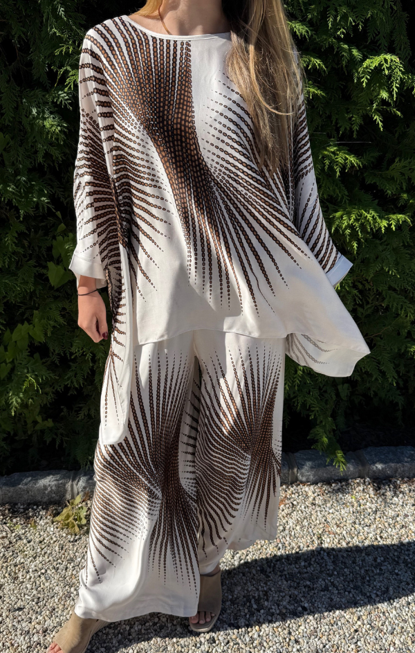 Sunburst Print Dolman Top