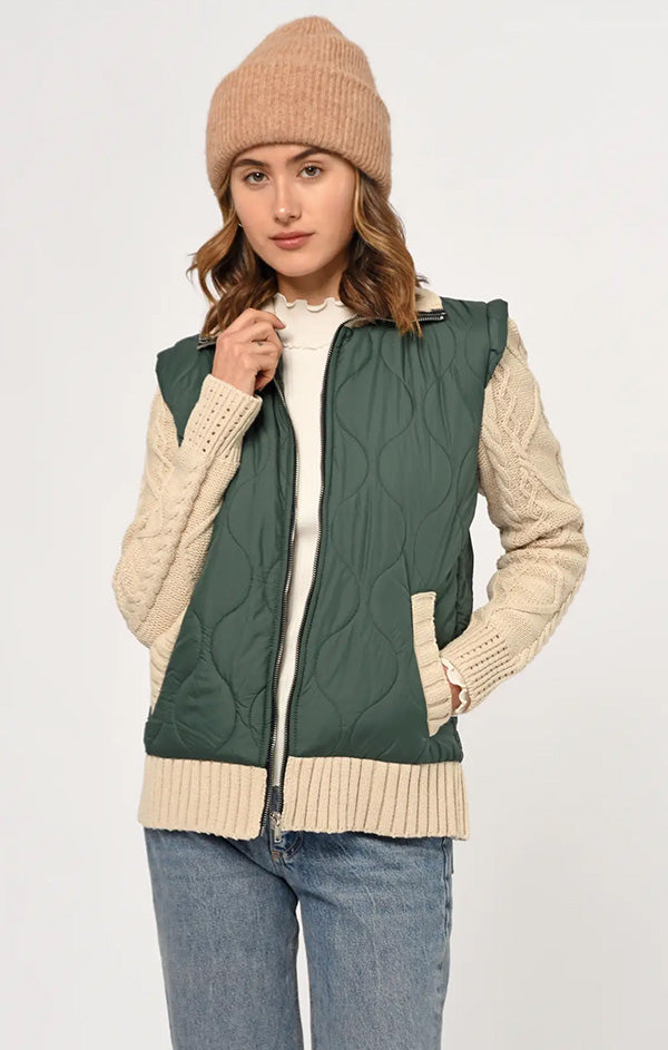 Bronson Quilted Sweater Mix Jacket