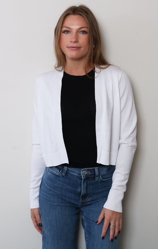 Long Sleeve Open Front Cropped Cardigan