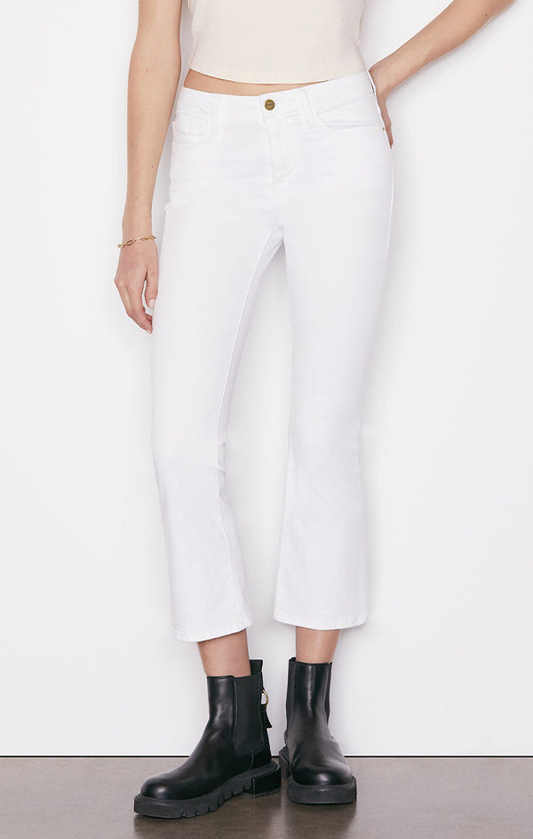 white crop ankle denim jeans