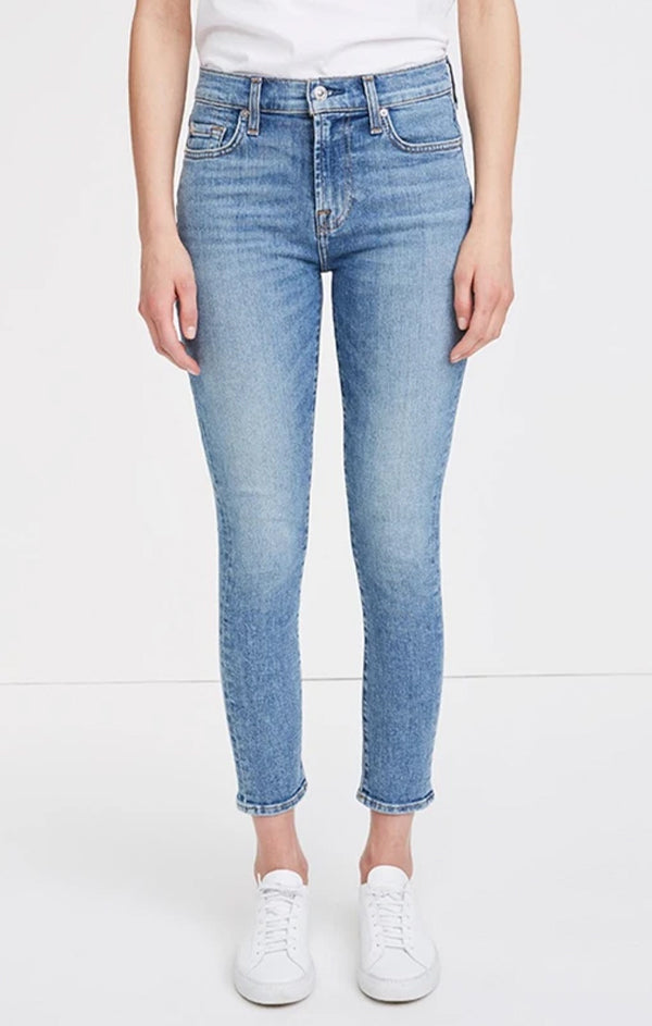 skinny ankle crop denim jeans