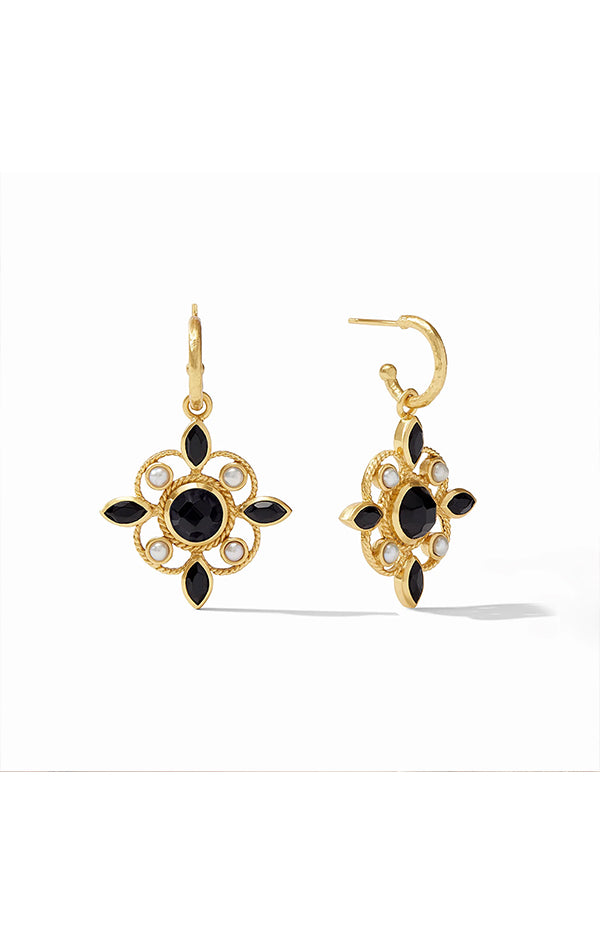 black and pearl hang earrings