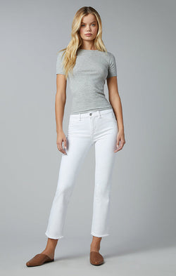 white straight leg denim jeans