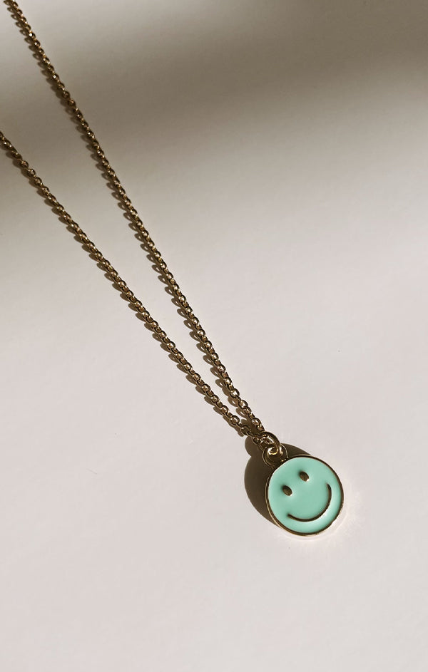 Mint Smiley Necklace