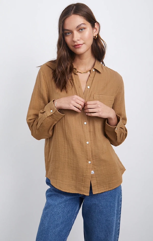 lightweight button up blouse